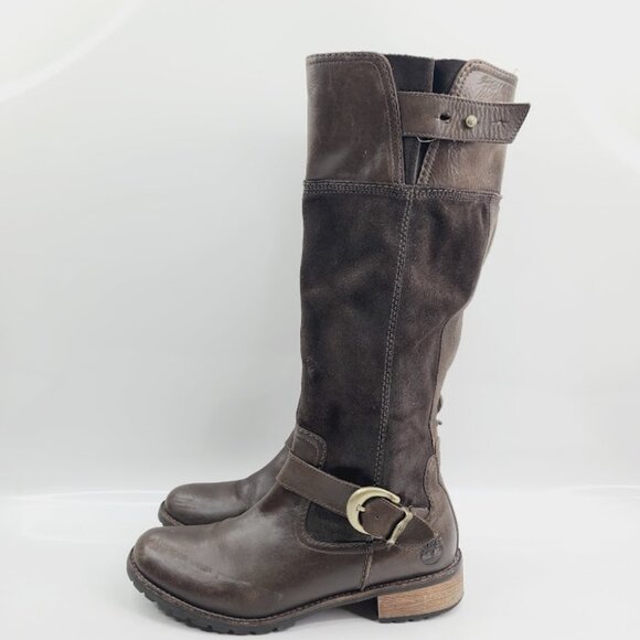 Timberland Brown Leather Combat Boots - Picture 1 of 7